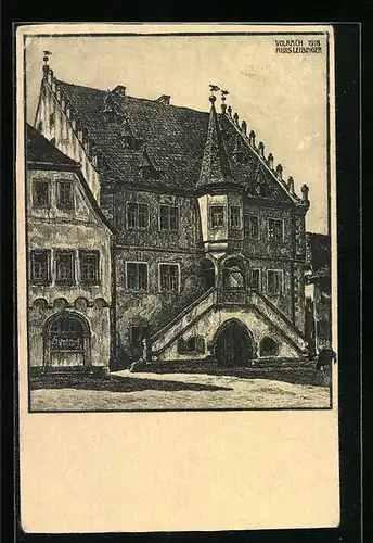 Künstler-AK Volkach a. Main, Historisches Rathaus