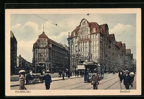 AK Hamburg, Strassenbahn am Barkhof