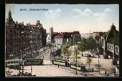 AK Berlin, Nollendorf-Platz mit Strassenbahnen