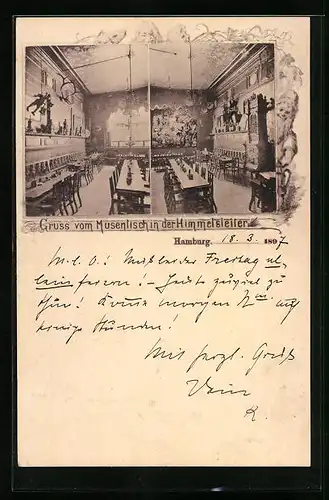 AK Hamburg, Gasthaus Himmelsleiter, Musentisch, Knochenhauertwiete