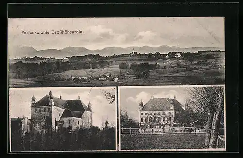 AK Grosshöhenrain, Ortsansicht, Schloss