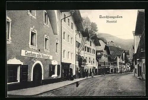 AK Berchtesgaden, Strasse mit Gasthaus zum Nonntal