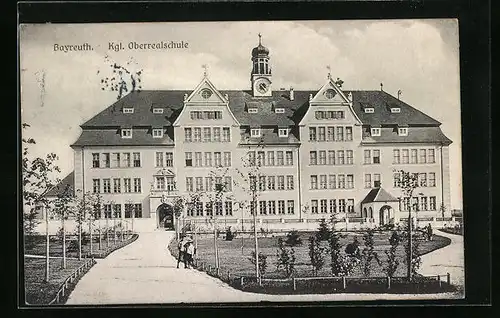 AK Bayreuth, Kgl. Oberrealschule mit Garten