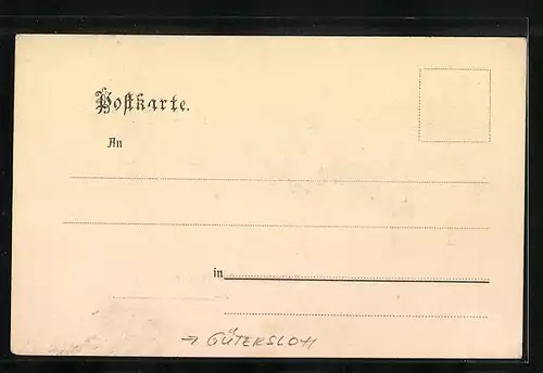 AK Gütersloh, Bertelssaal der Gützler Prima, Bierkrug, Wappen