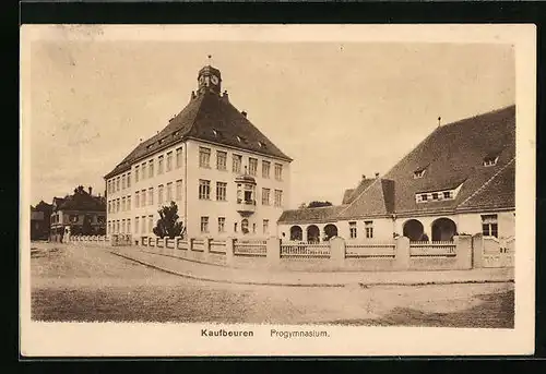 AK Kaufbeuren, Progymnasium mit Strassenpartie