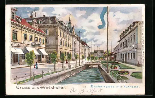 AK Wörishofen, Bachstrasse mit Kurhaus