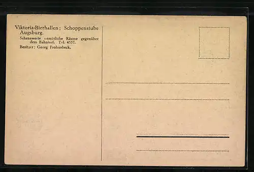 AK Augsburg, Viktoria-Bierhallen - Schoppenstube