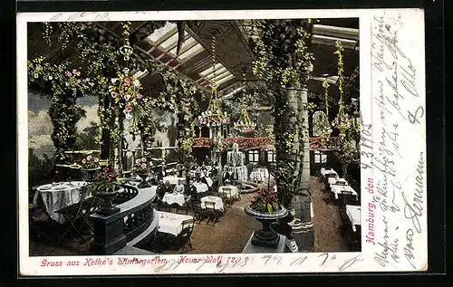 AK Hamburg-Neustadt, Kothes Wintergarten, Neuer Wall-Innenansicht