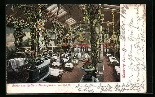 AK Hamburg-Neustadt, Kothes Wintergarten, Neuer Wall-Inneres