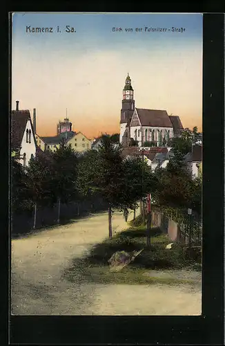 AK Kamenz i. Sa., Blick von der Pulsnitzer Strasse