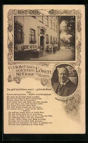 AK St. Goar a. Rh., Hotel zum Löwen, Hermann Frey im Portrait