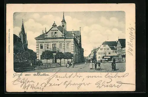 AK Bretten, Strassenpartie im Ortskern