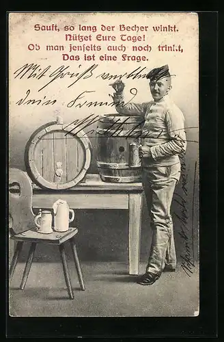 AK Sauft, solang der Becher winkt - Student mit Bierkrügen