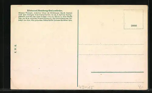 AK Hamburg-Steinwärder, Elbtunnel, Eingangsgebäude und Ansicht der Tunnelröhren