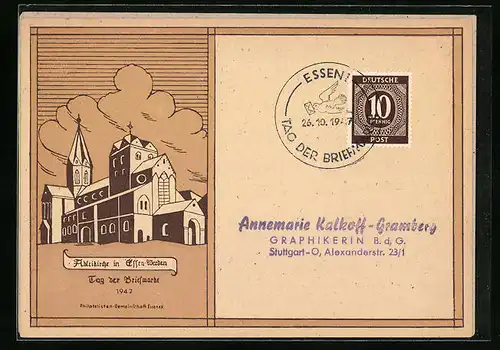 AK Essen, Ausstellung zum Tag der Briefmarke 1947