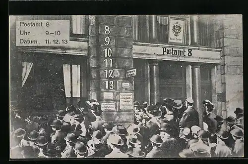 AK Hamburg, Postamt 8 mit Jahreszahl 1913, Dovenhof in der Brandstwiete