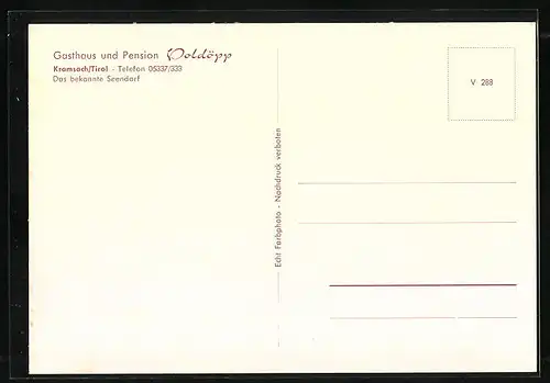 AK Kramsach, Gasthaus und Pension Voldöpp