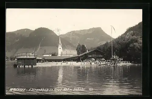 AK Walchsee, Strandbad mit Kirche