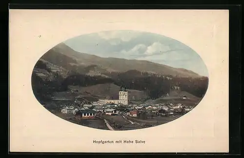 AK Hopfgarten, Ortsansicht mit Hohe Salve