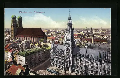 AK München, Teilansicht vom Petersturm
