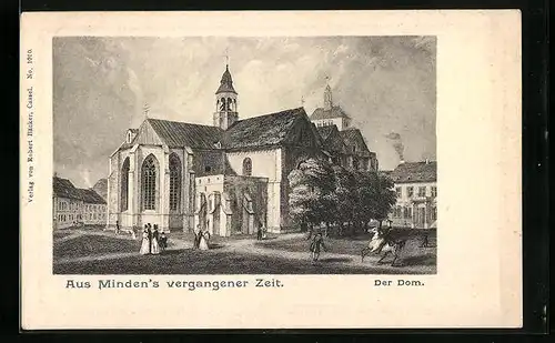 Künstler-AK Minden, Der Dom aus vergangener Zeit