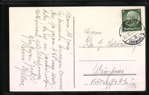 AK Gemünden a. Main, Teilansicht und Ruine Scherenburg