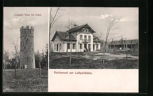 AK Cham, Luitpold-Turm mit Restaurant zur Luitpoldhöhe