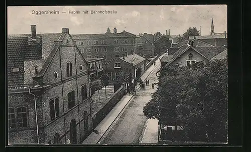 AK Oggersheim, Fabrik mit Bahnhofstrasse