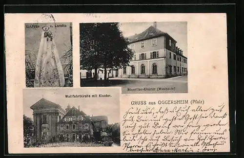 AK Oggersheim /Pfalz, Wallfahrtskirche, Minoriten-Kloster
