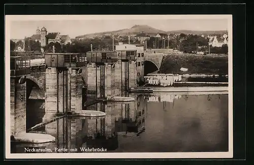 AK Neckarsulm, Partie mit Wehrbrücke