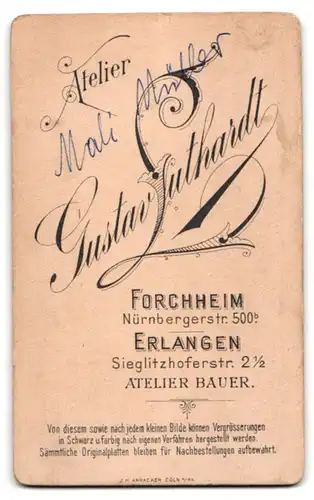 Fotografie Atelier Gustav Luthardt, Forchheim i. B., Nürnbergerstr. 500b, Portrait einer feschen jungen Dame