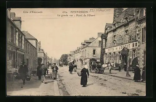 AK Pontorson, Hotel de l`Ouest, La grande rue