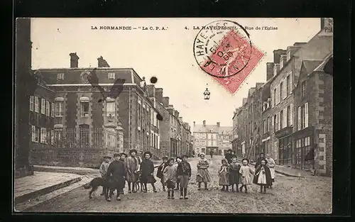 AK La Haye-Pesnel, Rue de l`Eglise