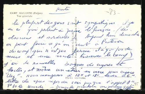 AK Camp Gallieni, Vue generale