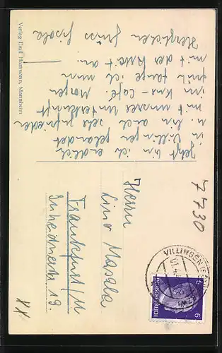 AK Villingen i. Schwarzwald, Strassenpartie beim Münster