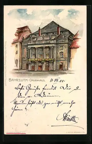 Künstler-AK Bayreuth, Das Opernhaus