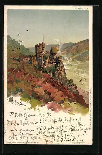 Künstler-AK Rheinstein, Das Schloss