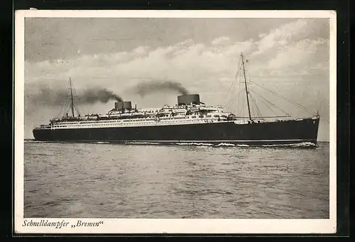 AK Passagierschiff Bremen auf hoher See