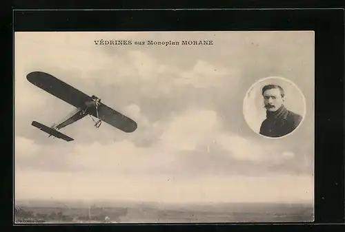 AK Védrines sur Monoplan Morane, Flugzeug