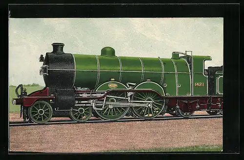 Künstler-AK Lokomotive der Englischen Eisenbahn Nr. 1421
