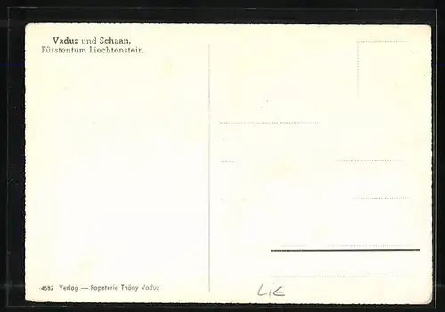 AK Vaduz, Teilansicht mit Blick nach Schaan