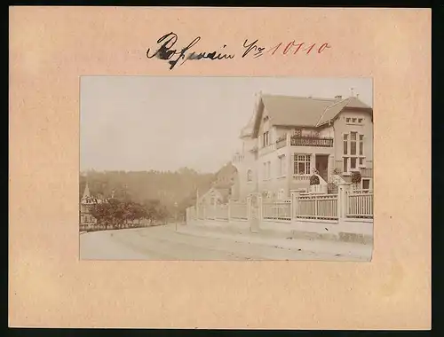 Fotografie Brück & Sohn Meissen, Ansicht Rosswein, Partie an der Döbelner Strasse mit Villa