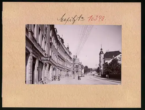 Fotografie Brück & Sohn Meissen, Ansicht Copitz a. Elbe, Hauptstrasse mit Sarg Lager Curt Eppstädt, Photograph R. Fischer