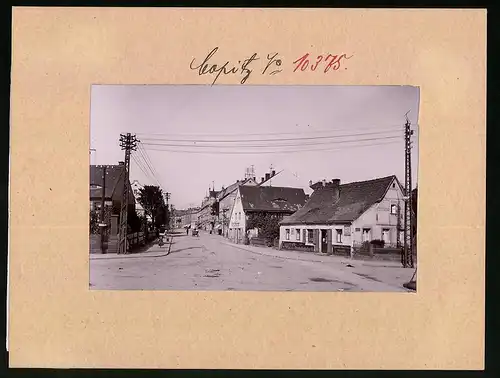 Fotografie Brück & Sohn Meissen, Ansicht Copitz a. Elbe, Hauptstrasse Sattler H. Raabe, Cigarren Fabrik Franz Degenhardt