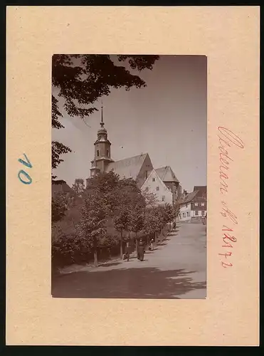 Fotografie Brück & Sohn Meissen, Ansicht Oederan, Strassenpartie mit Blick auf die Stadtkirche