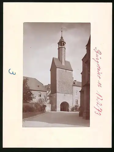 Fotografie Brück & Sohn Meissen, Ansicht Burgstädt i. Sa., Blick auf den Alten Siegerturm am Markt