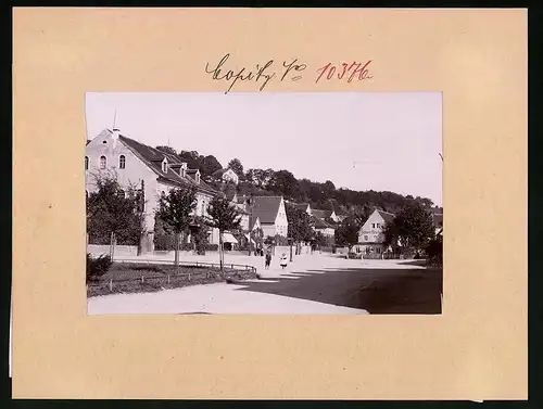 Fotografie Brück & Sohn Meissen, Ansicht Copitz a. Elbe, Hauptplatz, Richters Restaurant, Gasthaus Copitz