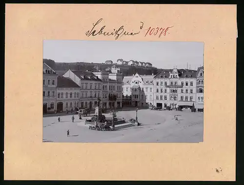 Fotografie Brück & Sohn Meissen, Ansicht Sebnitz, Makt mit Hotel Stadt Dresden, Geschäfte Gustaf Hantusch, Paul Thomas