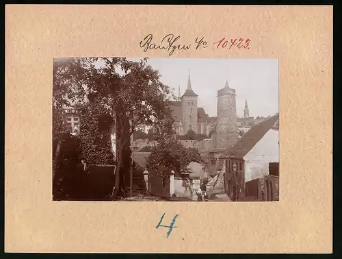 Fotografie Brück & Sohn Meissen, Ansicht Bautzen, Ortspartie mit Blick auf die Wasserkunst