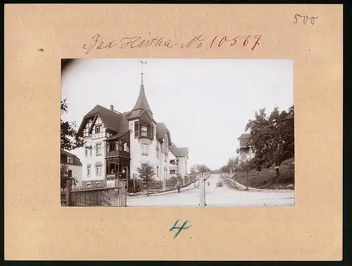 Fotografie Brück & Sohn Meissen, Ansicht Bad Hartha, Blick in die Lehmannstrasse, Wollhandlung Klara Schwenke